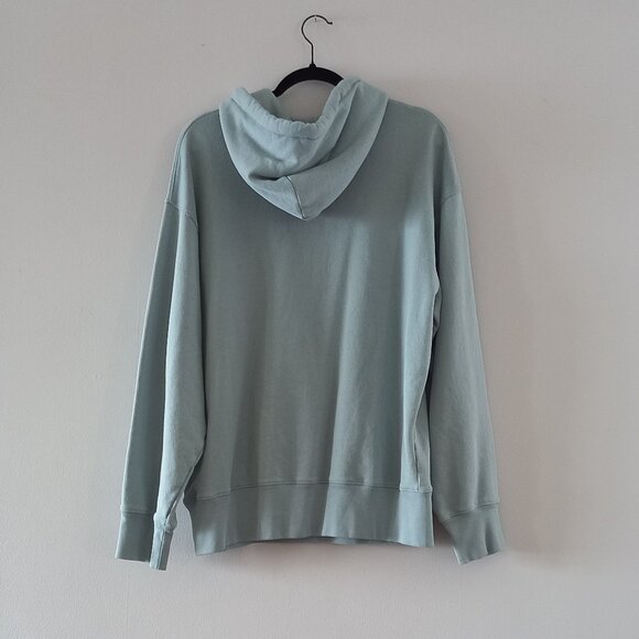 ACNE STUDIOS light blue turquoise hoodie with embroidered patch - Picture 9 of 12